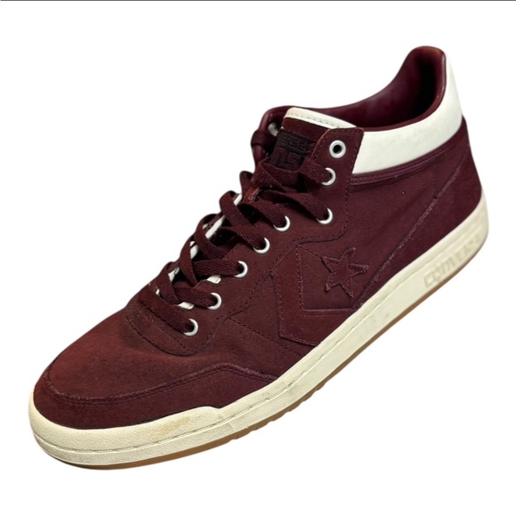 Converse Fastbreak Pro Burgundy Suede Sneakers Men’s Size 11 Mid Top Lace Up - Picture 13 of 16